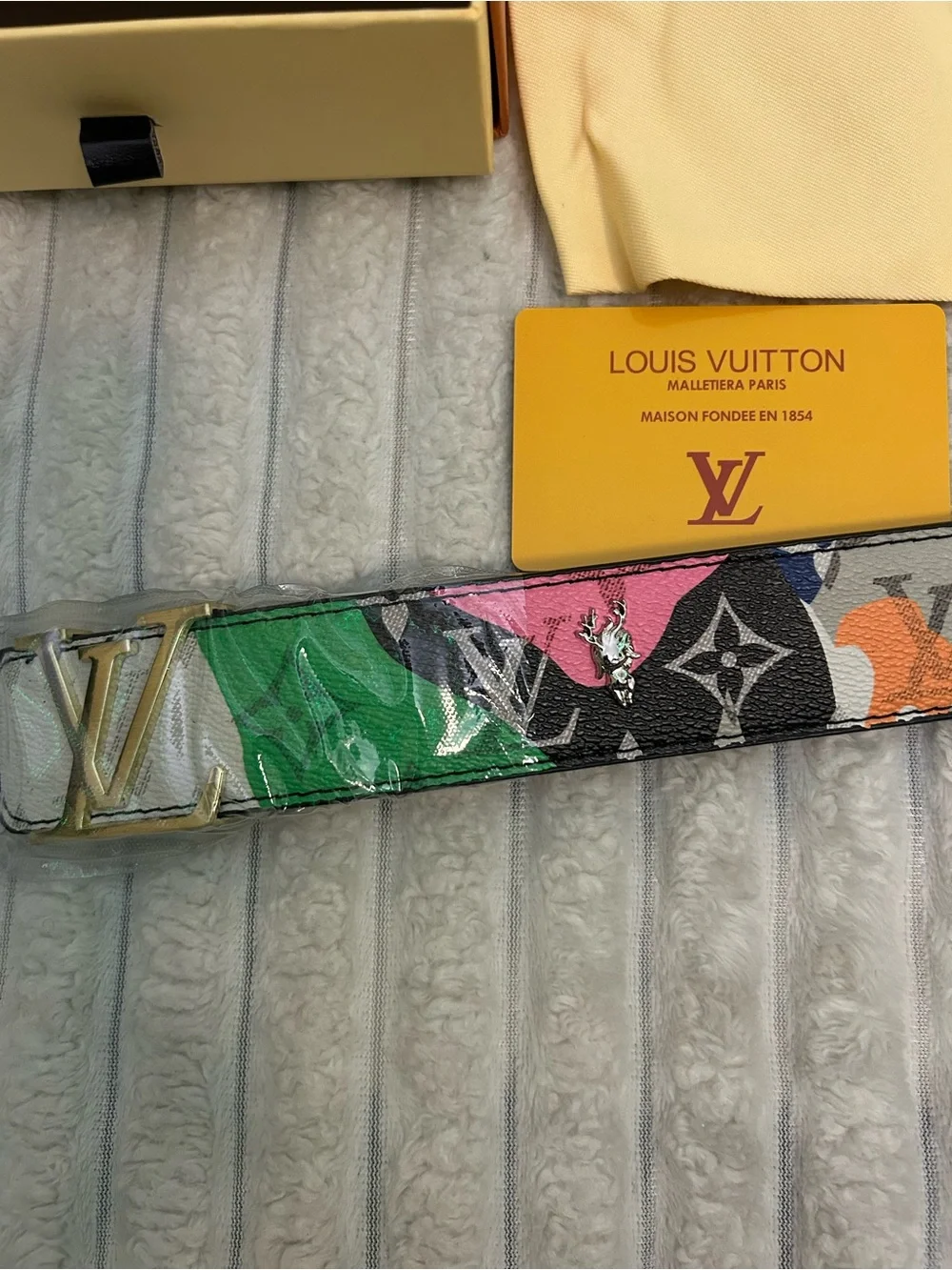 Louis Vuitton Multicolor Canvas Monogram Belt with LV Buckle